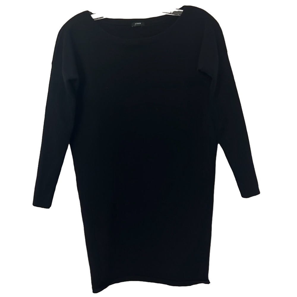 J.Crew Dolman Sleeve Sweater Knit Wool Black Dress Tunic